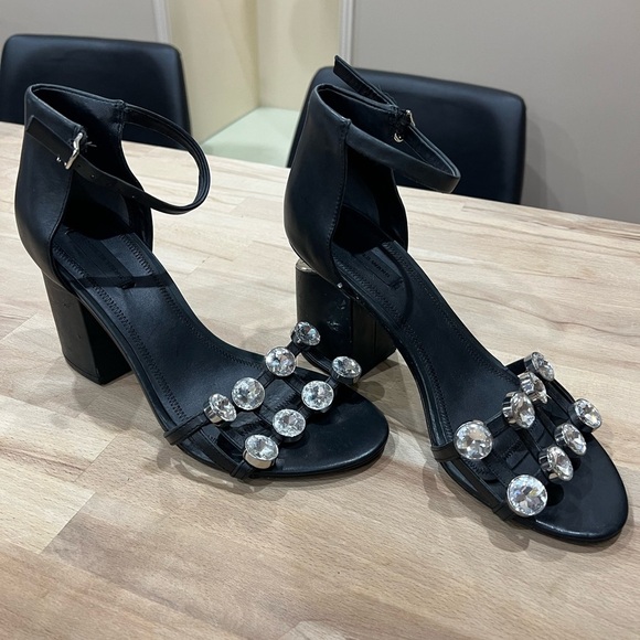 Alexander Wang Abby Dome-Studded Tilt-Heel City Sandal Leather size 38/ US 7.5 - Picture 3 of 11